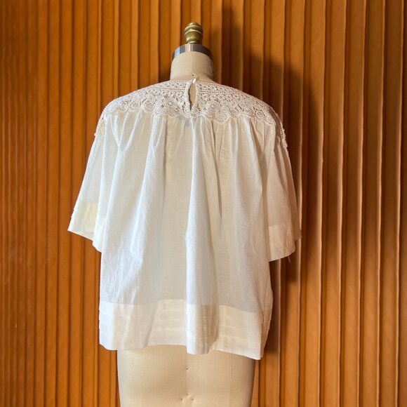 J.CREW Cotton Muslin Top with Guipure Lace Detail - Picture 2 of 2